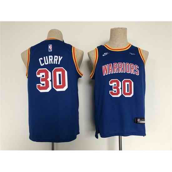 Youth Golden State Warriors 30 Stephen Curry Blue Stitched Basketball Jersey